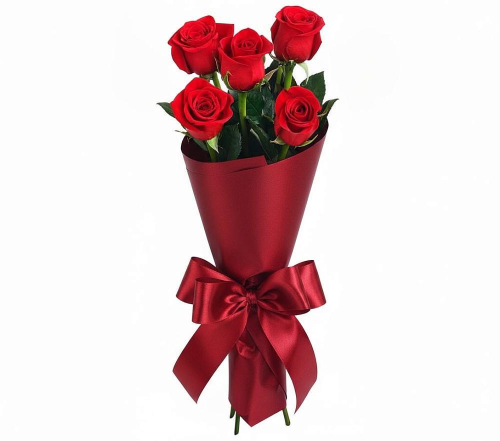 Букет 5 Красных роз Эдлесс Лав в Азнакаево