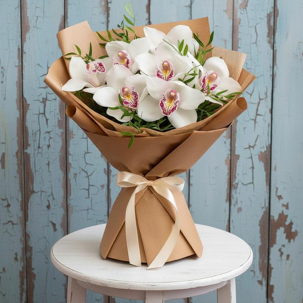 Букет цветов из: Орхидеи и Розы в Азнакаево