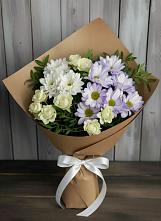 Букет цветов из:  Хризантемы и Розы в Азнакаево