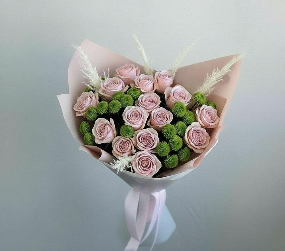 Букет цветов из: Розы и Хризантемы в Азнакаево
