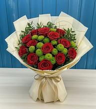 Букет цветов из:  Розы и Хризантемы в Азнакаево