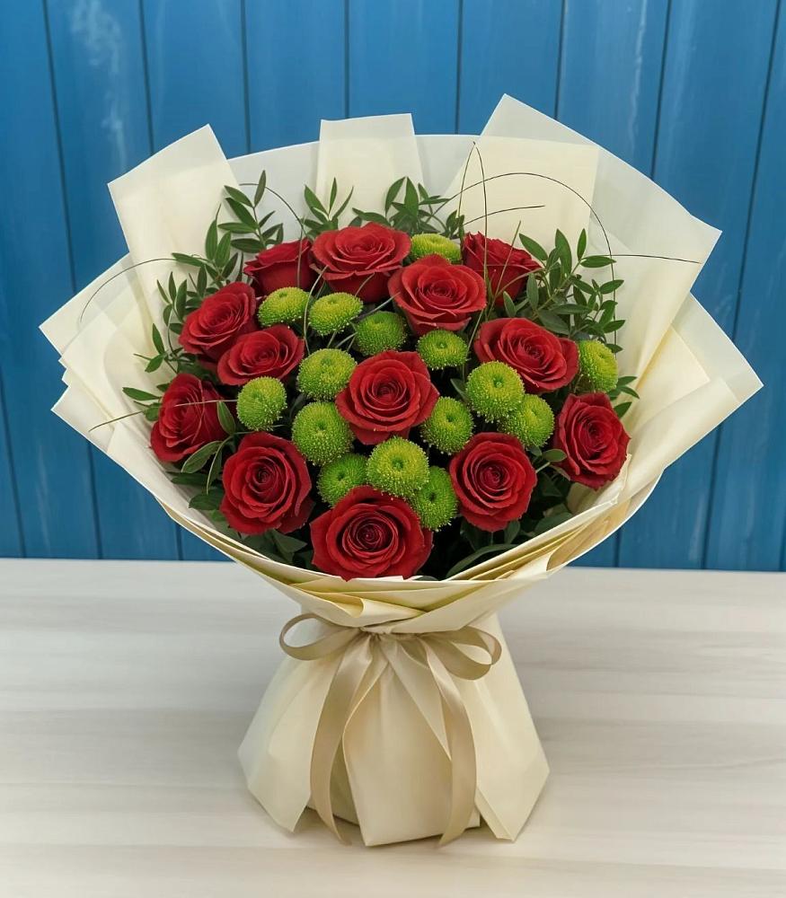 Букет цветов из: Розы и Хризантемы в Азнакаево