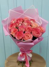 Букет 15 Розовых роз Равель в Азнакаево