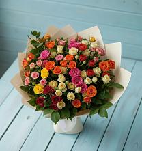 Букет Микс из разноцветных кустовых роз #REPLACE_PRED# Азнакаево